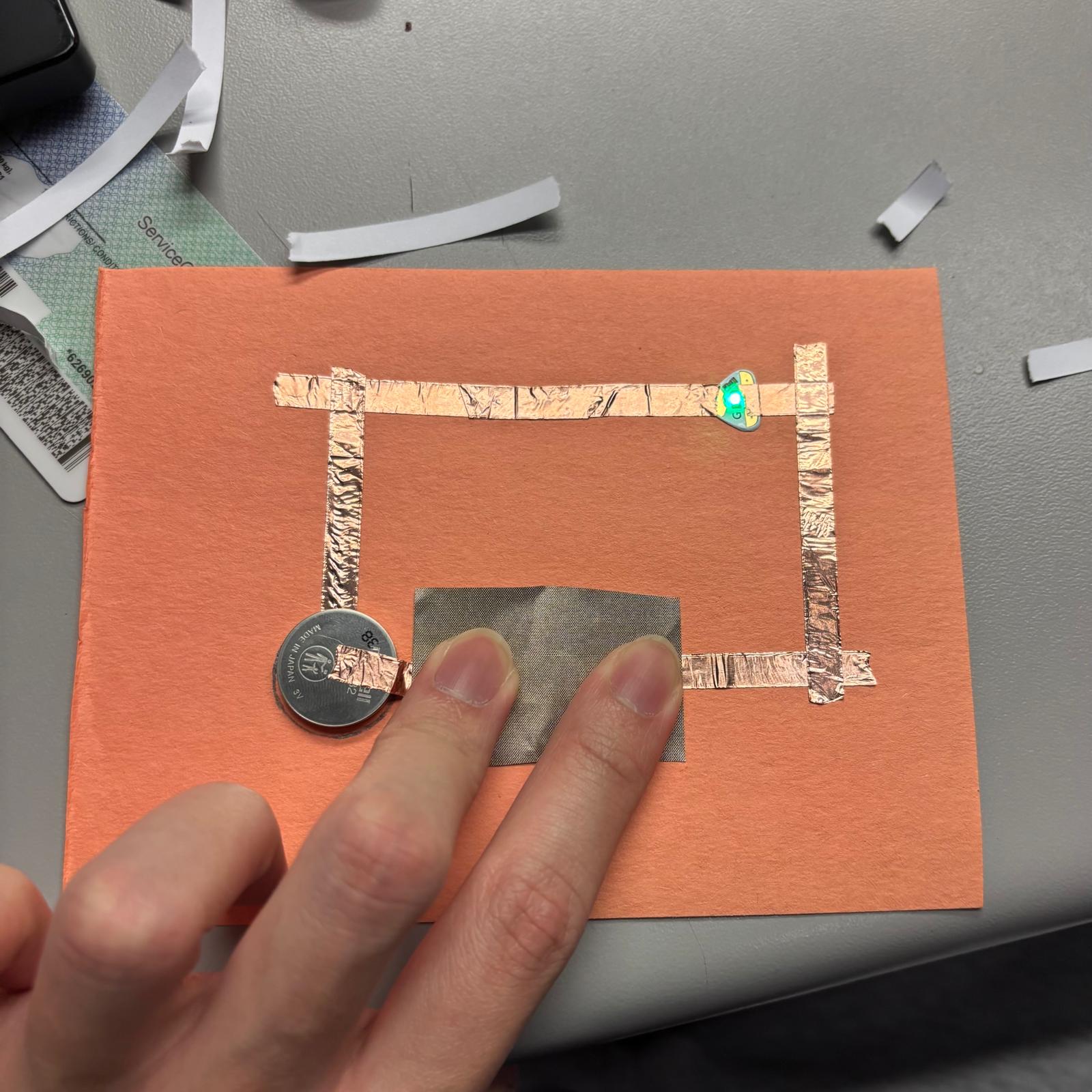 Completed 2nd Circuit(Conductor Sheet is used as a switch button to complete the circuit)