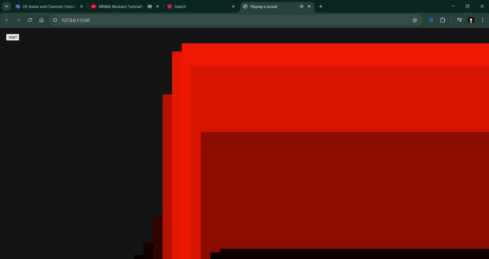 Javascript visual & auditory exploration 3