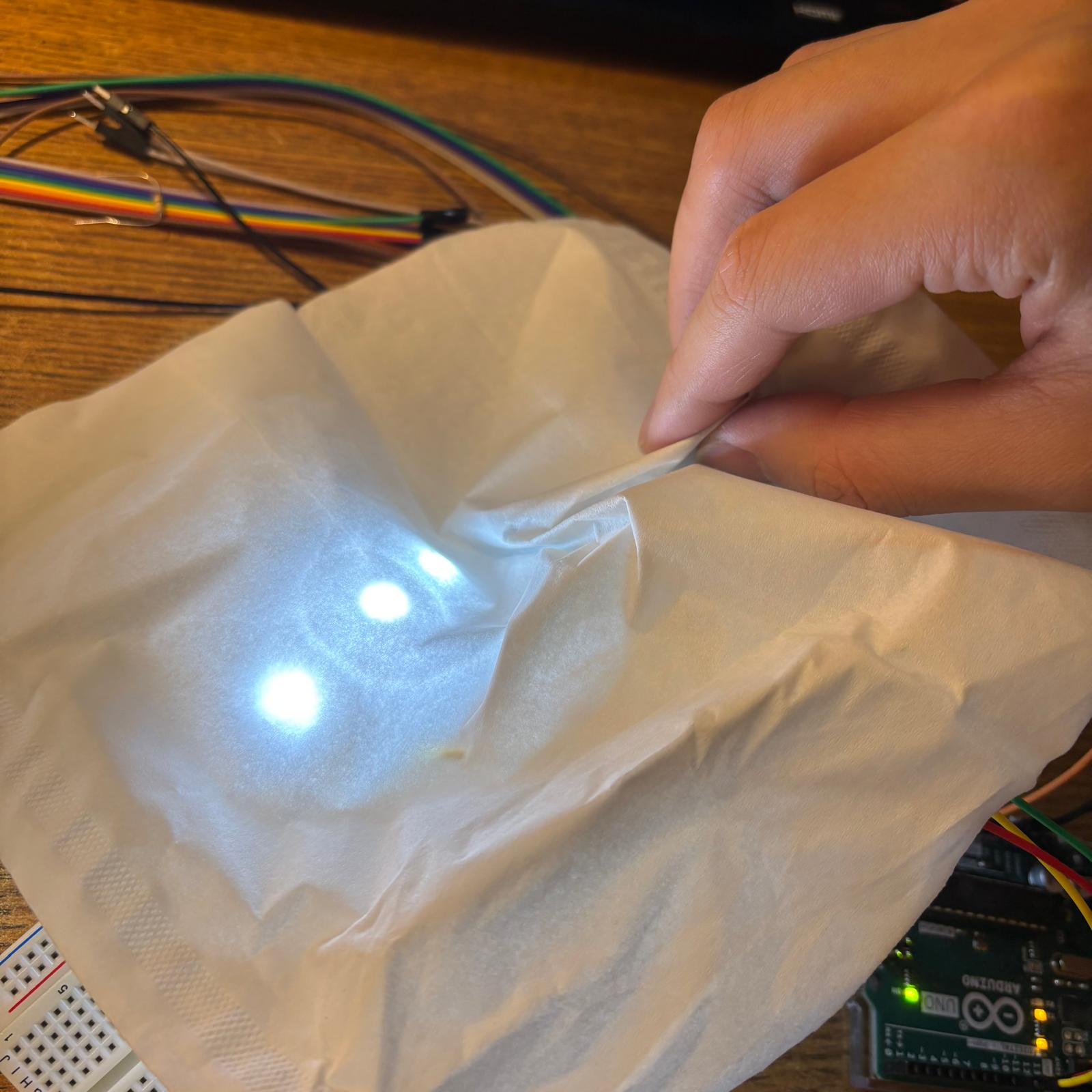 testing how the pressure sensor works through tissue